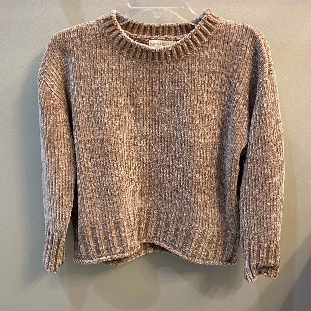 Cynthia Rowley Soft Chenille L/S Sweater Tan M